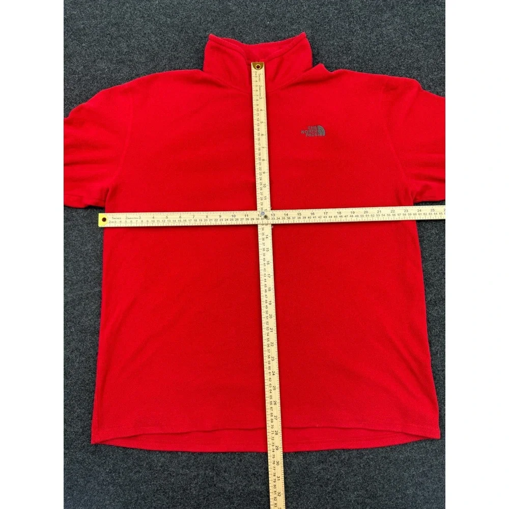 The North Face Polartec Classic Fleece Jacket Men XL Red 1/4 Zip Outdoor Thermal